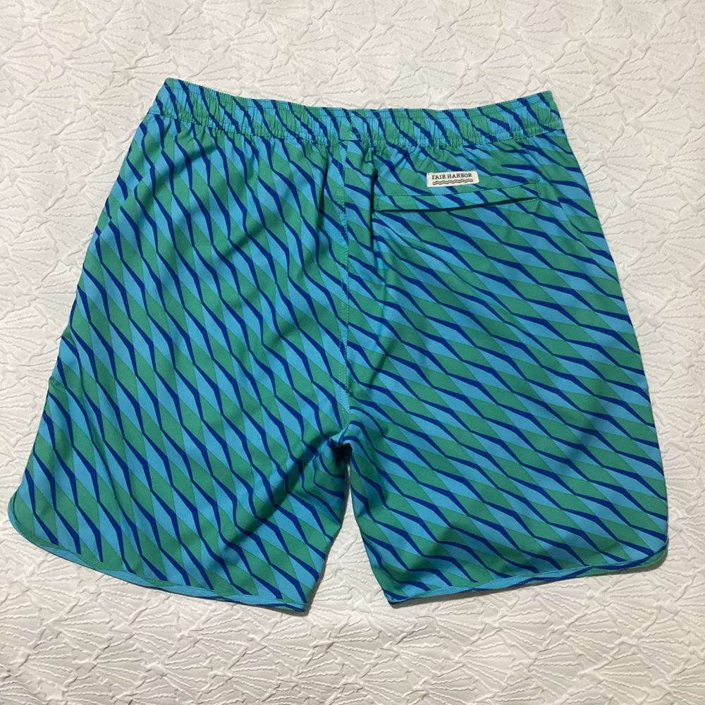 Fair Harbor Blue and Green Men's Shorts: swim